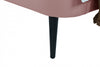 Heather Mid-Century Modern Velvet Upholstered Twin Bed in Blush and Black | Lit jumeau Heather style milieu du siecle moderne en velours, rembourre, coloris rose poudre et noir