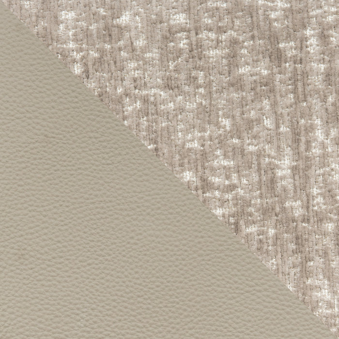 Belmont Contemporary Chenille and Faux Leather Wood Upholstered Armchair in Taupe