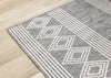 Jackson Grey White Patterned Rows Rug, 6'7" x 9'6" Outdoor Area Rug | Tapis Jackson gris blanc a motifs en rangees, 6'7" x 9'6"