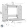 Bestar Pur Queen Murphy Bed with Closet Storage Cabinets (115 W) - White|Grand lit escamotable Pur de Bestar de 115 po (L) avec armoires de rangement - blanc