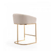 Louvre Mid-Century Modern Metal Upholstered Counter Stool in Cream - Set of 2 | Tabouret de comptoir rembourre en metal style mid-century Louvre, creme - Lot de 2