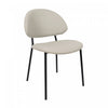 Haven Contemporary Modern Vegan Leather Metal Side Chair in Stone Gray - Set of 4 | Chaise laterale contemporaine moderne en cuir vegetalien et metal Haven, gris pierre - Lot de 4