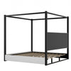 Sophia Upholstery Canopy Platform Bed with Foam Headboard and Velvet,King Size,Black King Bed | Lit plateforme Sophia a baldaquin avec tete de lit en mousse et velours, taille king, noir
