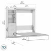 Bestar Pur Queen Murphy Bed and Shelving Unit with Drawers 90-Inch Wall Bed|Grand lit escamotable mural Pur de Bestar de 90 po avec tablettes et tiroirs