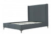 Promenade Mid-Century Modern Upholstered Velvet Queen Bed in Gray | Lit Queen Promenade style moderne du milieu du siecle en velours gris capitonne
