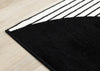 Florence Black White Stripes and Hollow Circle Modern Design, 4'7" x 6'7" Indoor Area Rug | Florence rayures noires et blanches et cercles creux, design moderne, 4'7" x 6'7"
