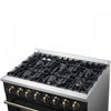 Forno Galiano 36" Dual Fuel Gas Range, Black, 5.36 cu.ft. - FFSGS6156-36BLK | Cuisiniere a double combustible Galiano de 36 po, noire, 5,36 pi³ - FFSGS6156-36BLK
