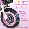 Costway 12" Kid's Bike For 3-4 With Height-adjustable Handlebar & Saddle Handbrake Purple