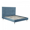 Crosby Modern Upholstered Velvet King Bed in Blue | Lit king moderne Crosby en velours bleu capitonne