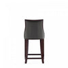 Fifth Avenue Traditional Wood Upholstered Counter Stool in Graphite - Set of 2 | Tabouret de comptoir traditionnel en bois Fifth Avenue avec assise rembourree, graphite - Lot de 2