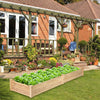 Costway Wooden Vegetable Raised Garden Bed Backyard Patio Grow Flowers Planter
