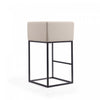 Embassy Mid-Century Modern Metal Upholstered Barstool in Cream - Set of 2 | Tabouret de bar Embassy style milieu du siecle en metal et tissu creme - Lot de 2