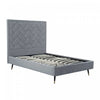 Crosby Modern Upholstered Velvet Full Bed in Gray | Lit double moderne Crosby en velours gris capitonne