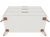 Rockefeller Mid-Century Modern 35" Dresser in Off White (3-Drawer) - Set of 2 | Commode Rockefeller Mid-Century Modern 89 cm en blanc casse (3 tiroirs) - Lot de 2