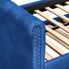 Sophia Tufted Design Upholstered Daybed with Trundle and Comfortable Backrest,Blue  | Le Daybed Sophia avec design capitonne, revetement en tissu, lit d'appoint avec trundle et dossier confortable, couleur bleue