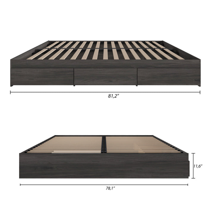 3-Drawer Storage Bed Frame, King