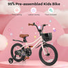 Costway 16" Kid's Bike With Training Wheels Adjustable Handlebar & Seat Handbrake Pink