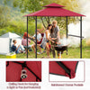 Costway 8' X 5' Grill Gazebo With 2 Shelves 7 Hooks Metal Frame Soft Top Wine