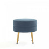 Bailey Mid-Century Modern Upholstered Accent Ottoman in Blue - Set of 2 | Lot de 2 poufs d’appoint Bailey style milieu du siecle moderne, rembourres, bleu