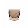 Shubert Modern Wood Vegan Leather and Velvet Armchair in Tan - Set of 2 | Fauteuil moderne Shubert en bois, cuir vegetalien et velours, coloris beige - Lot de 2