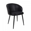 Looma Contemporary Modern Vegan Leather Metal Side Chair in Black - Set of 2 | Chaise laterale moderne contemporaine Looma en cuir vegetalien et metal noir - Lot de 2