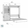 Bestar Pur Queen Murphy Bed and Shelving Unit with Drawers 101-Inch Wall Bed - Rustic Brown|Grand lit escamotable mural Pur de Bestar de 101 po avec tablettes et tiroirs - brun rustique