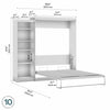 Bestar Pur Queen Murphy Bed with Shelving Unit 90-Inch Wall Bed|Grand lit escamotable mural Pur de Bestar de 90 po avec tablettes