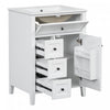 Scott 24" Bathroom Vanity with Ceramic Sink and Rubberwood Legs, White | Scott Meuble-lavabo de 24" avec vasque en ceramique et pieds en bois caoutchouc, Blanc