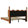 Emma Faux Leather Platform Bed Frame with Headboard,Queen Size,Brown Queen Bed  | Cadre de lit plateforme en simili cuir Emma avec tete de lit, taille Queen, marron