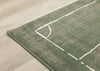 Florence Green Brown White Soccer Field Rug, 7'9" x 10'6" Indoor Area Rug | Tapis Florence de terrain de football vert, marron et blanc, 7'9" x 10'6"