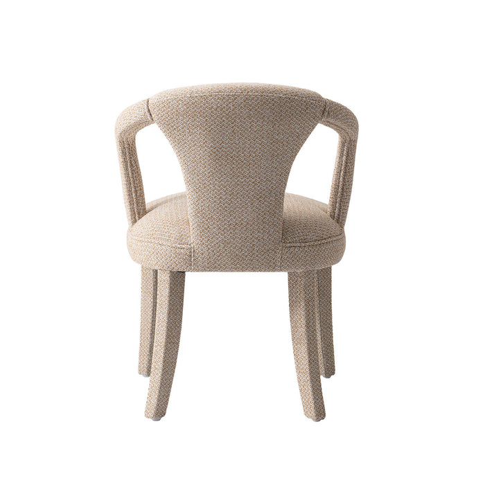 Palmer Mid-Century Modern Upholstered Tweed Armchair in Gold Dust Dining Chair