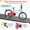 Costway 18" Kids Bike With Adjustable Saddle Handlebar Removable Training Wheels Handbrake Red