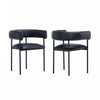 Onda Contemporary Vegan Leather Metal Dining Chair in Black | Chaise de salle a manger contemporaine Onda en cuir vegetalien et metal, coloris noir