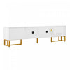Gavin 68.8" TV Cabinet with Storage Drawers and Media Organization Function,White Tv Stand | Gavin Meuble TV de 68,8" avec Tiroirs de Rangement et Fonction d'Organisation des Medias, Blanc