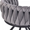 Amelia Velvet Swivel Dining Chairs with Tufted Upholstered and Metal Legs Set of 4, Grey  | Chaises de salle a manger pivotantes Amelia en velours avec revetement capitonne et pieds en metal, lot de 4, gris