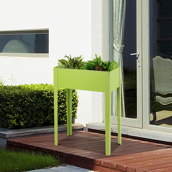 Costway 24'' X12'' Outdoor Elevated Garden Plant Stand Raised Tall Flower Bed Box