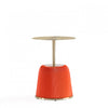 Anderson Modern Metal Top Upholstered End Table in Orange - Set of 2 | Table d’appoint moderne Anderson avec plateau en metal et revetement en tissu orange – Lot de 2