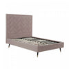 Crosby Modern Upholstered Velvet Full Bed in Blush | Lit double moderne Crosby en velours capitonne, coloris rose blush
