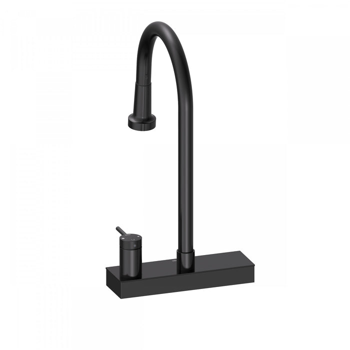 4 Function Pivoting Waterfall Pull-Down Kitchen Faucet with Power Wash, High Arc. Black-FCWRMBKD1 Laundry Combo