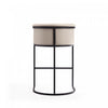 Cosmopolitan Mid-Century Modern Metal Upholstered Barstool in Cream - Set of 2 Bar Stool | Tabouret de bar rembourre en metal style cosmopolite mi-siecle moderne, creme - Lot de 2