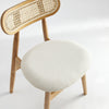 Colbert Industry Chic Cane Back Wood Upholstered Dining Chair in Natural - Set of 4 | Chaise de salle a manger Colbert Industry Chic avec dossier en cannage et assise rembourree en bois naturel - Lot de 4