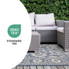 Cabana Blue White Elegant Border Outdoor Rug, 7'10" x 10'6" Outdoor Area Rug | Tapis d'exterieur Cabana bleu et blanc a bordure elegante, 7'10" x 10'6"