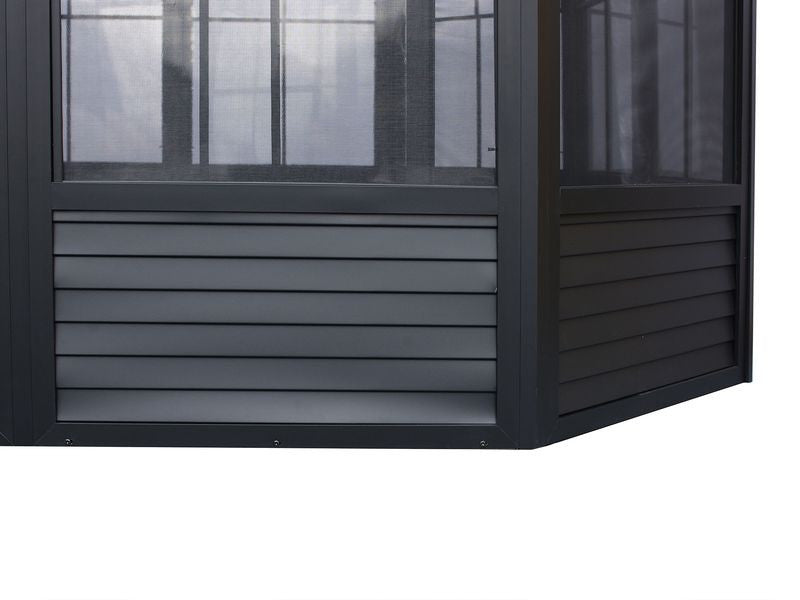 Florence Solarium 12x12 Metal Roof In Black