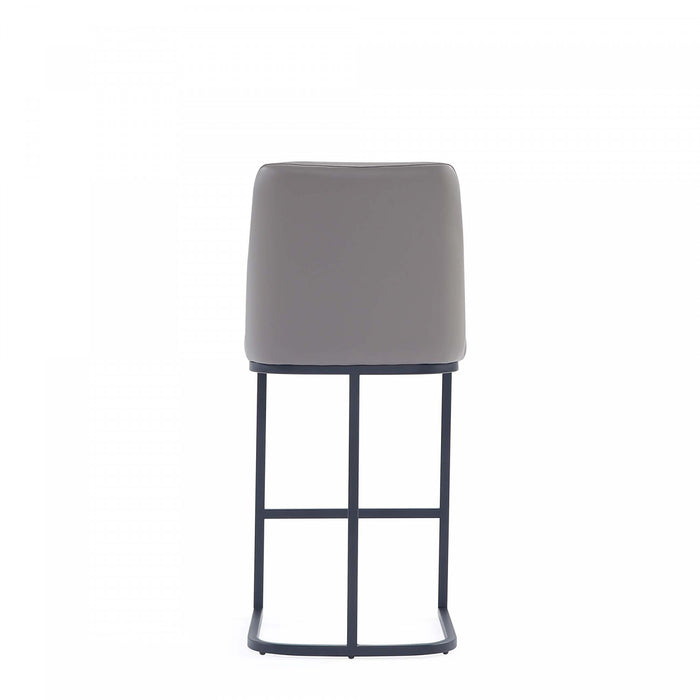 Serena Modern Metal Upholstered Counter Stool in Taupe - Set of 2 Bar Stool