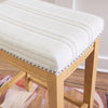 Claridge Linen-Look Fabric Backless Counter-Height Stool - Rustic Stripe|Tabouret Claridge de hauteur comptoir en tissu d’apparence lin et sans dossier - rayures rustiques