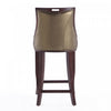 Emperor Traditional Wood Upholstered Barstool in Bronze - Set of 3 | Tabouret de bar en bois traditionnel Emperor avec assise rembourree, bronze - Lot de 3