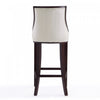 Fifth Avenue Traditional Wood Upholstered Barstool in Pearl White - Set of 3 | Tabouret de bar traditionnel en bois Fifth Avenue avec assise rembourree, blanc perle – Lot de 3