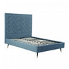 Crosby Modern Upholstered Velvet Full Bed in Blue | Lit double moderne Crosby en velours bleu capitonne