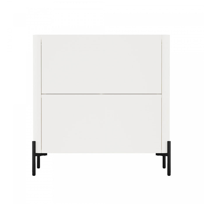 Abbey Modern 32\" Accent Cabinet in Maple and Off White