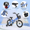 Costway 16" Kid's Bike With Removable Training Wheels & Basket For 4-7 Years Old Blue